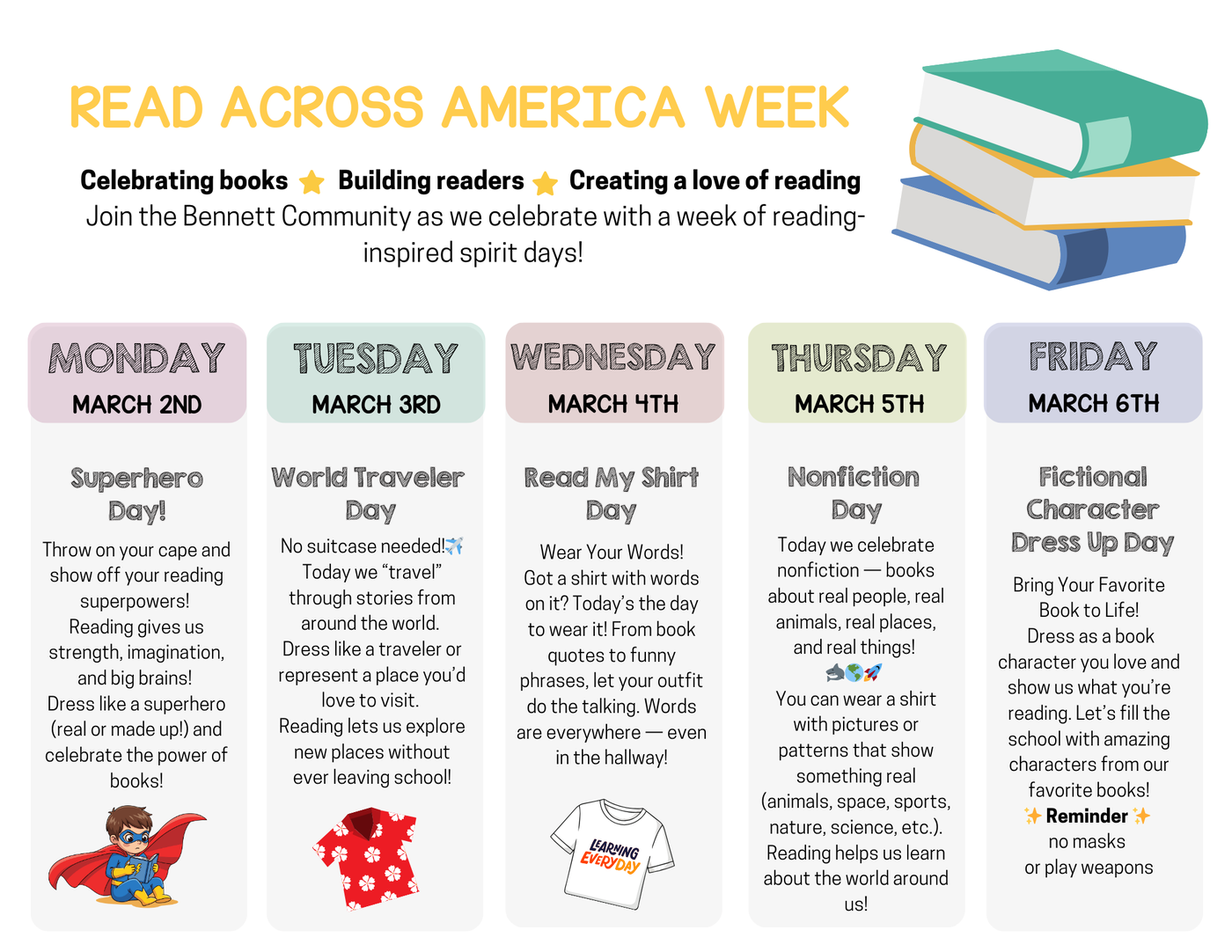 Easy. Read Event Image Nonfiction Day - Read Across America Week - Bennett Elementary School