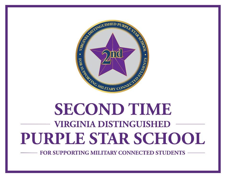 Second Time Virginia Distinguished Purple Star School for Supporting Military Connected Students